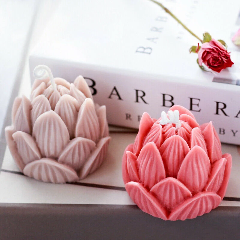 3D Lotus Holder Mold Aromatherapy Candle Silicone Mould DIY Handmade Craft Flower Shape Soap Plaster Wax Home Decoration | Дом и сад