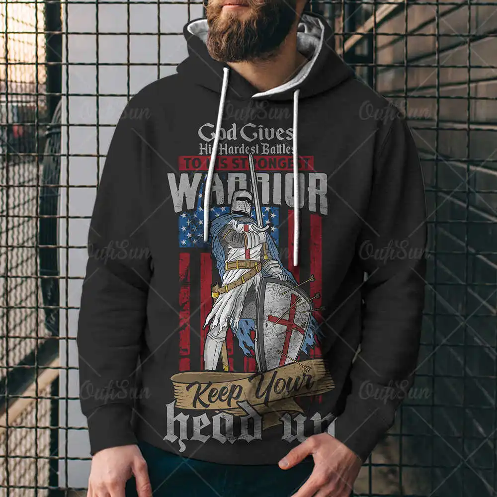 

Dark Knight Pattern Men's 3D Printed Loose Hooded Sigital Printing Hoodie