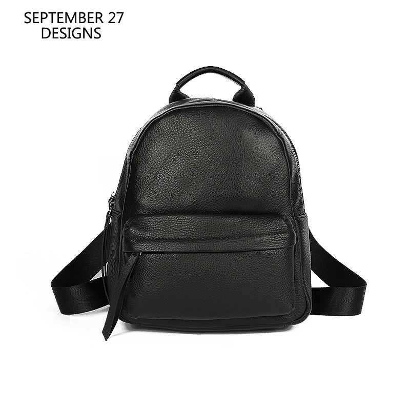 New Fashion Backpack Female Genuine Leather Casual Luxury 100% Cowskin Women Convenient Backbag High capacity Backpacks Lady