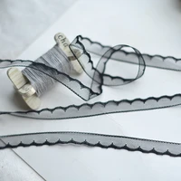 1m embroidery lace fabric black mesh lace collar 1 2cm applique laces ribbon dress sewing accessories trimmings dentelle lp26
