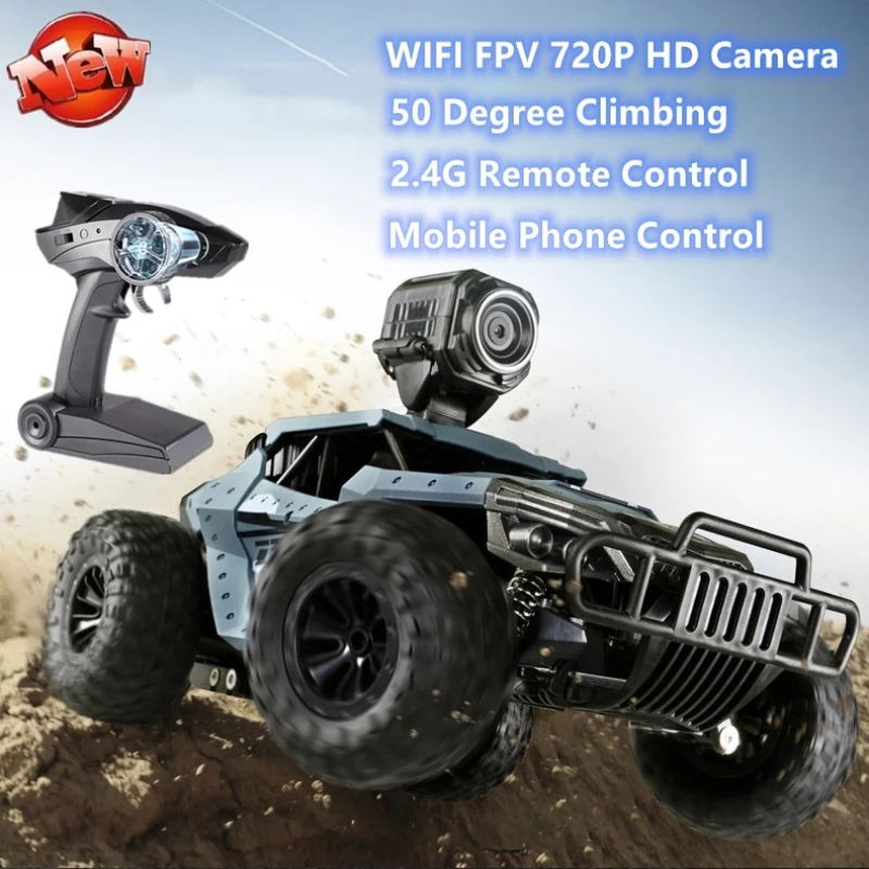 

Remote Control Off-Road Truck 720P HD Camera 2.4G Radio Control 50 Degree Climbing 4WD WIFI FPV APP Control RC Crawler Kids' Toy