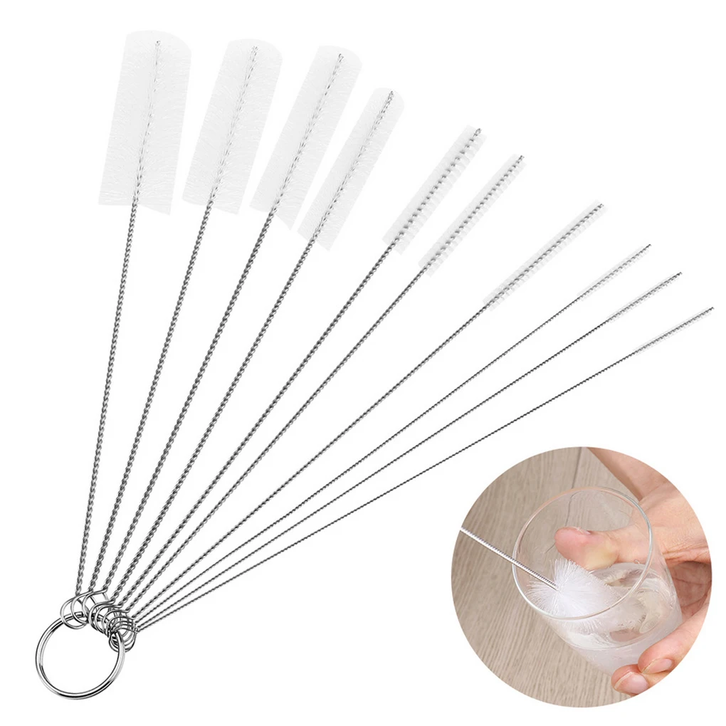 

10Pcs/set Nylon Brush Multi-Functional Tools Cleaning Brush Drink Straws Sewing Machines Paint Spray Guns Cleaning Brush
