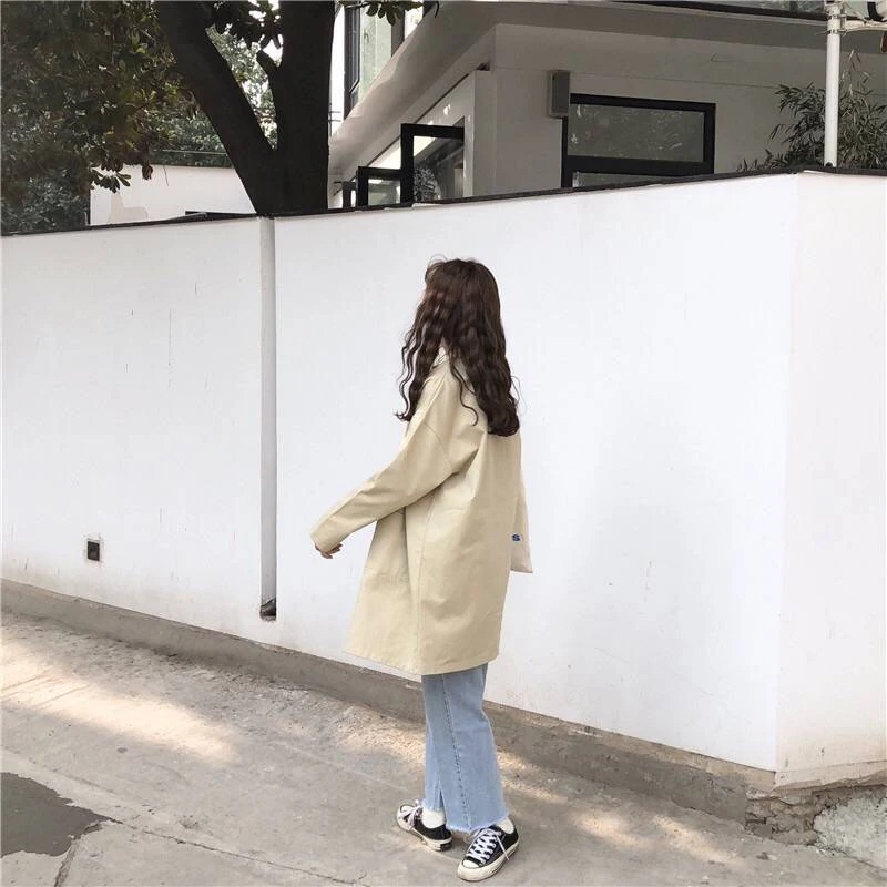 Тренч Женский однотонный простой однобортный универсальное пальто для женщин s