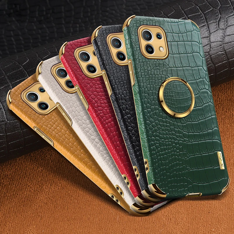 

Crocodile Leather Ring Phone Case For XiaoMi 10TLite11 10S 11Ultra 11Pro 11Lite 11T 11TPro 11Lite5G Civi Master Cover Magentic
