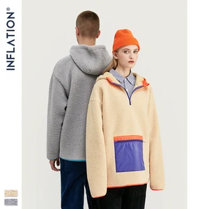 Мужская толстовка с капюшоном INFLATION, зимняя свободная флисовая толстовка в Корейском стиле, 9678 Вт, 2020