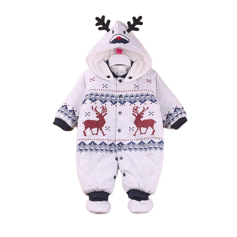 Winter Baby Romper For Newborn Girls Warm Thick Toddler Baby Jumpsuit Overalls Cute Baby Boy Rompers Infant Clothing 3-12M
