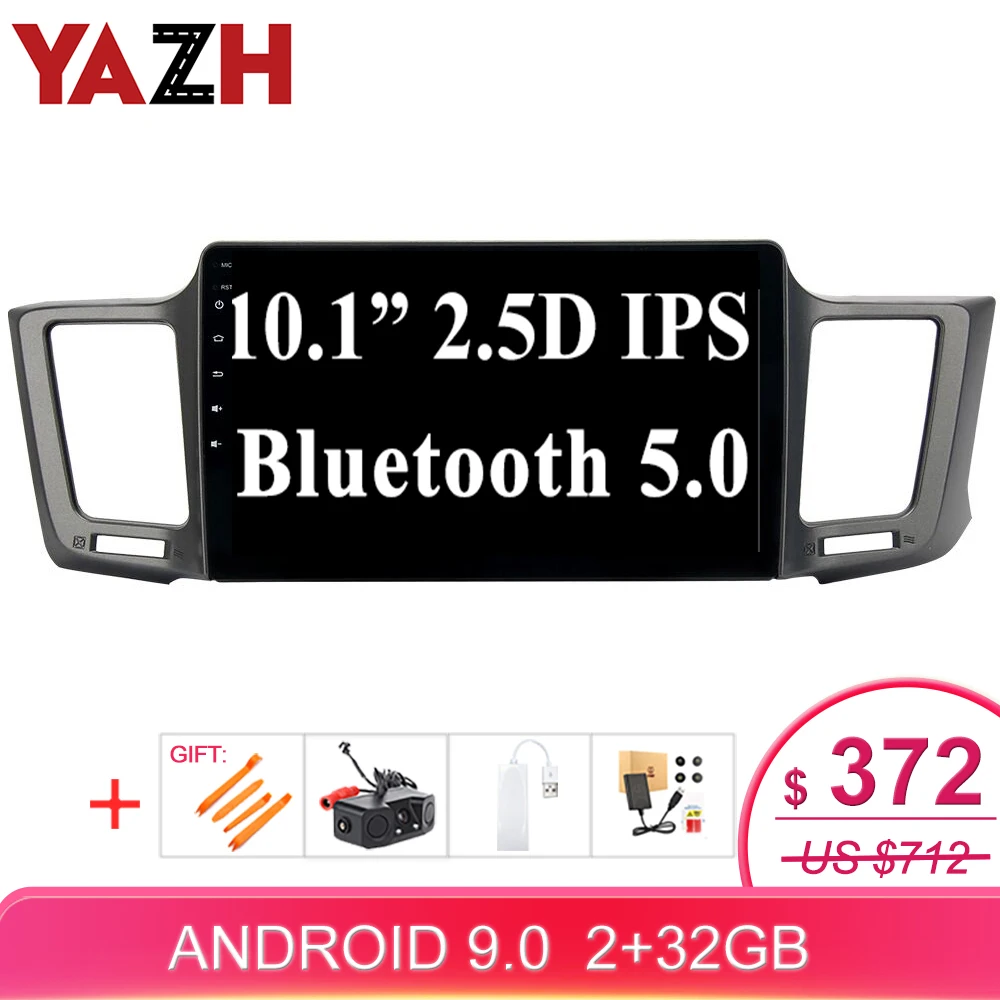 YAZH 10 1 &quotIPS Android 9 0 автомобильное радио для Toyota RAV4 2013 2014 2015 2016 2017 2018 GPS навигация с WIFI