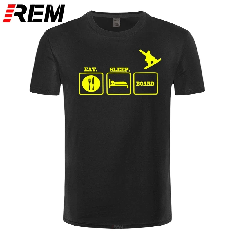Футболка для сноубордистов REM Eat Sleep забавная футболка подарок на день рождения