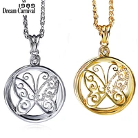 dreamcarnival1989 women sweater necklace crystal butterfly pendant 40mm glass len 2 times enhance for reading gift mother p 0034