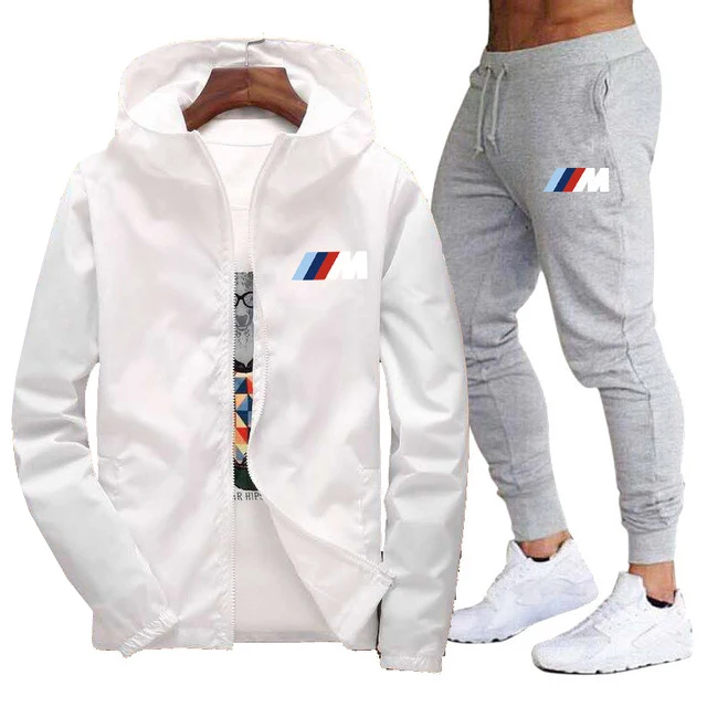 

Men's Spring Autumn Sets Zipper Hoodie Jacket+pants Two Pieces Casual Tracksuit Male Sportswear Fashion Clothing Summer Sweat