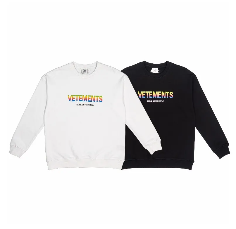 

High Street Brand Vetements Color Logo Women's Sweatshirt Y2k Oversized Hoodie Men's Hoodies Kawaii Hooded Sweatshirts