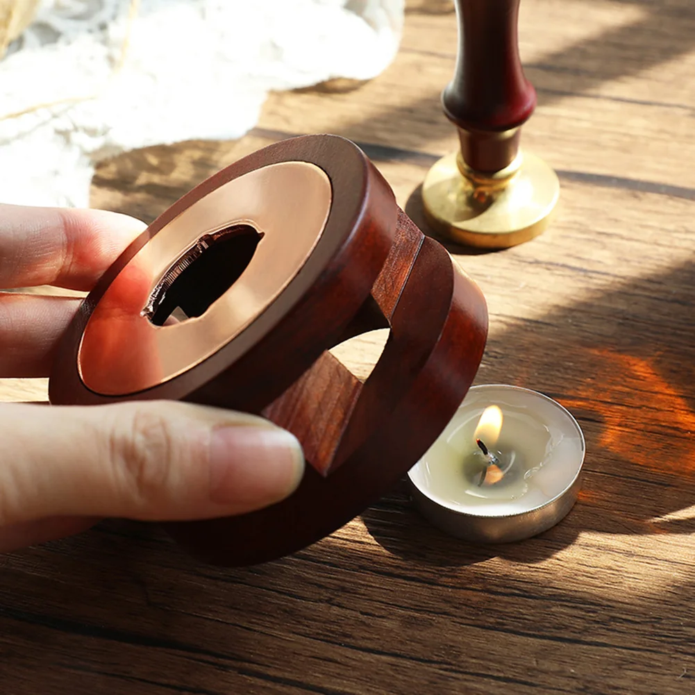 Retro Wax Seal Solid Wood Melting Oven Furnace Pot Beads Sticks Heater Warmer Decorative Craft for Candle Stamp Dropship | Дом и сад