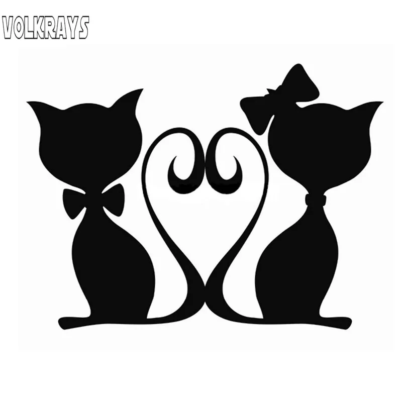 Модная Автомобильная наклейка Volkrays кошки любовь домашние аксессуары для