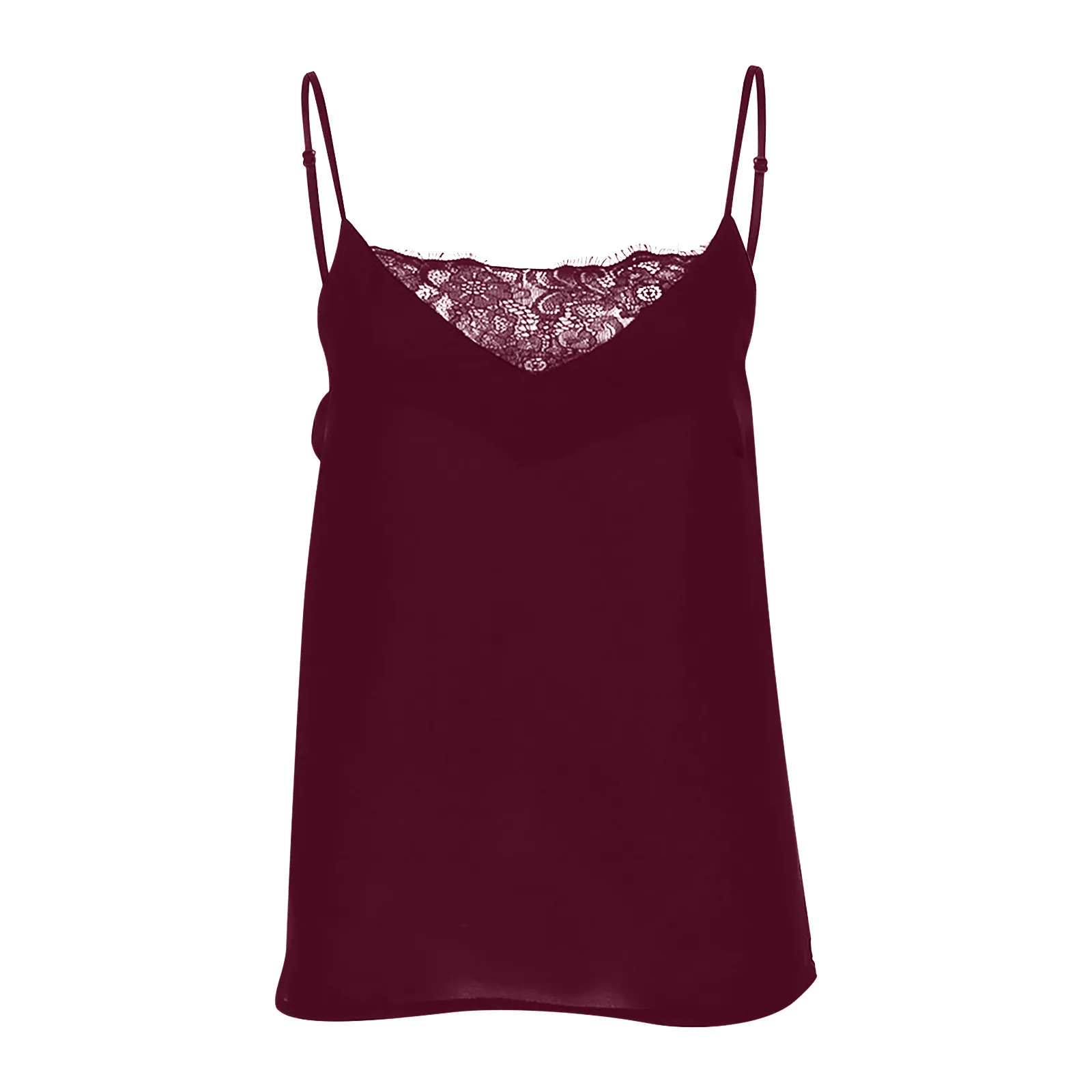 

Fashion Womens Lace Sexy Vest Camisole Sleeveless Solid T-Shirt crop Tops Women's summer clothes 2021 new M*