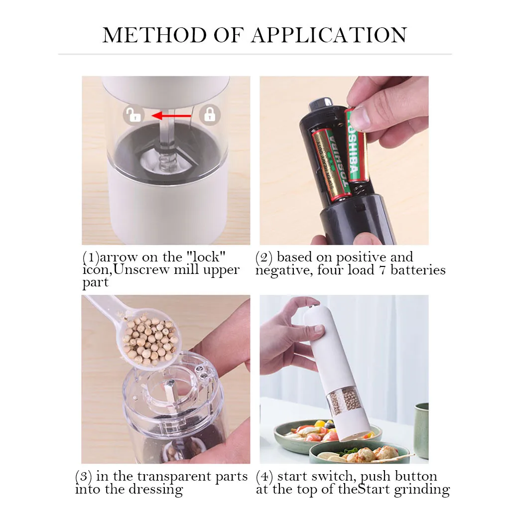 Электрическая мельница для соли перца набор электрическая пластиковая