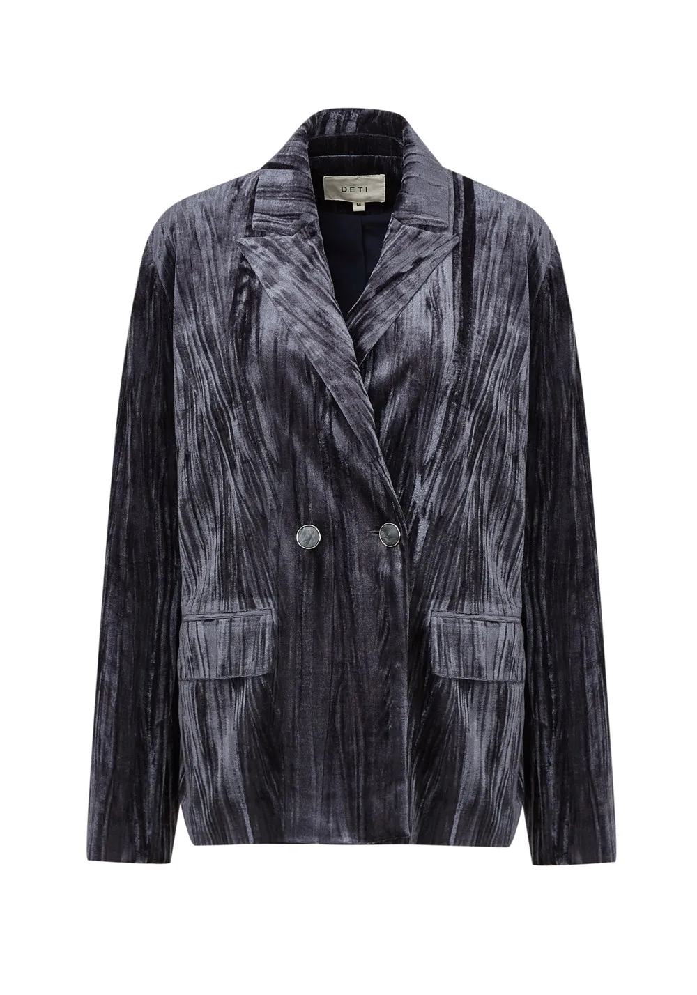 

Long Sleeve Notched Lapel Button Velvet Blazer