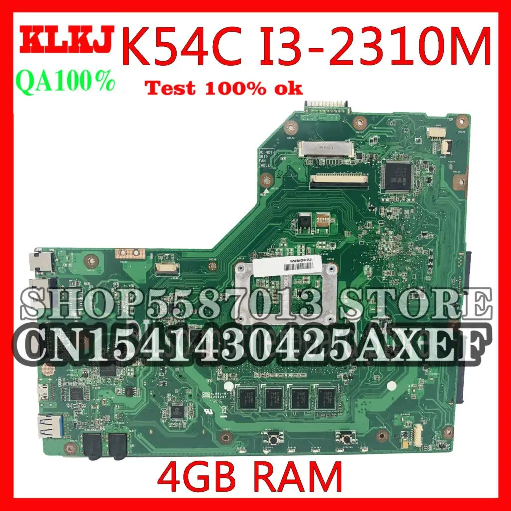 

KLKJ K54C Mainboard For ASUS X54C K54HR K54C K54L X54L Laptop Motherboard I3-2310M Test Work 100% Original Work Motherboard