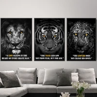 motivational quotes lion art print tiger wall art picture animal art and prints on canvas painting living room home decration