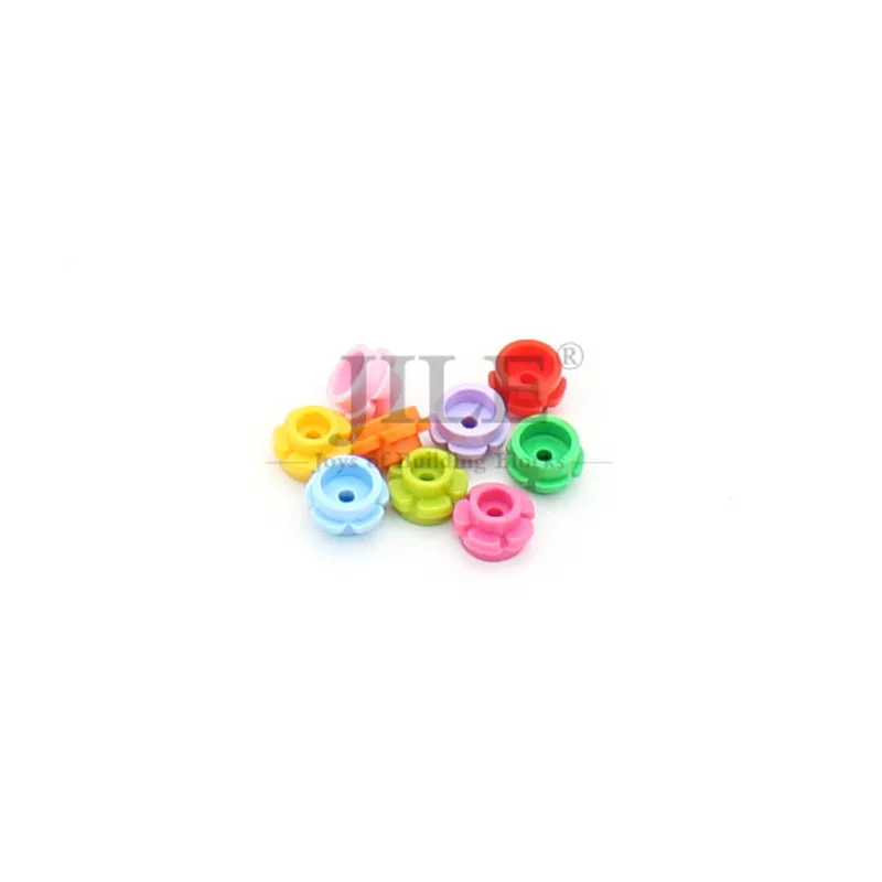 Moc Plate Round 1x1 with Flower Edge 5 Petals 24866 Plant Garden View Building Blocks Bricks Compatible Assembles Particles | Игрушки и