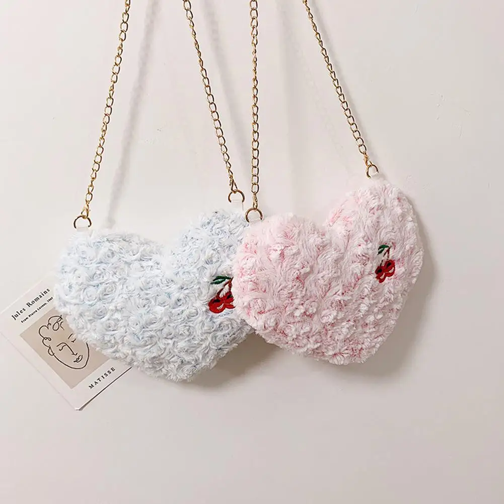 PinShang женский милый плюшевый чехол в форме сердца универсальный кошелек сумка