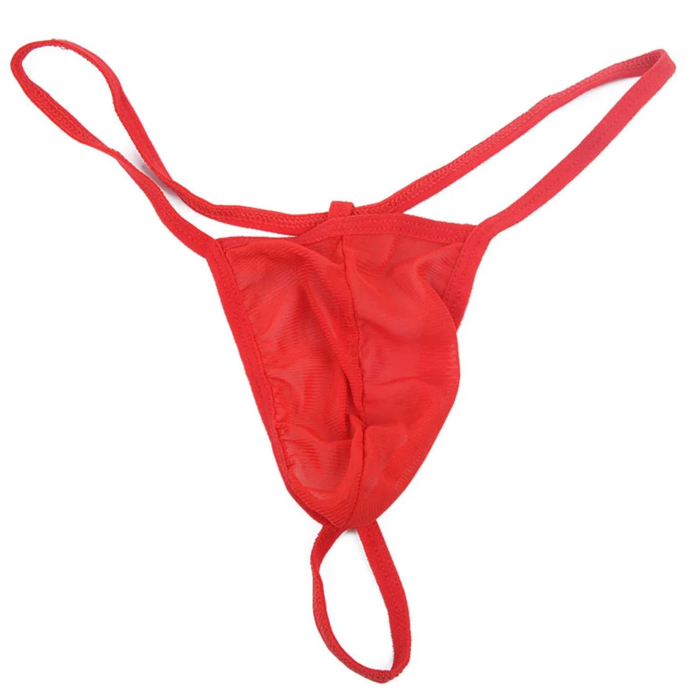 Men Thongs Mesh Underwear Briefs sexy male Underpants Spandex panties solid color |