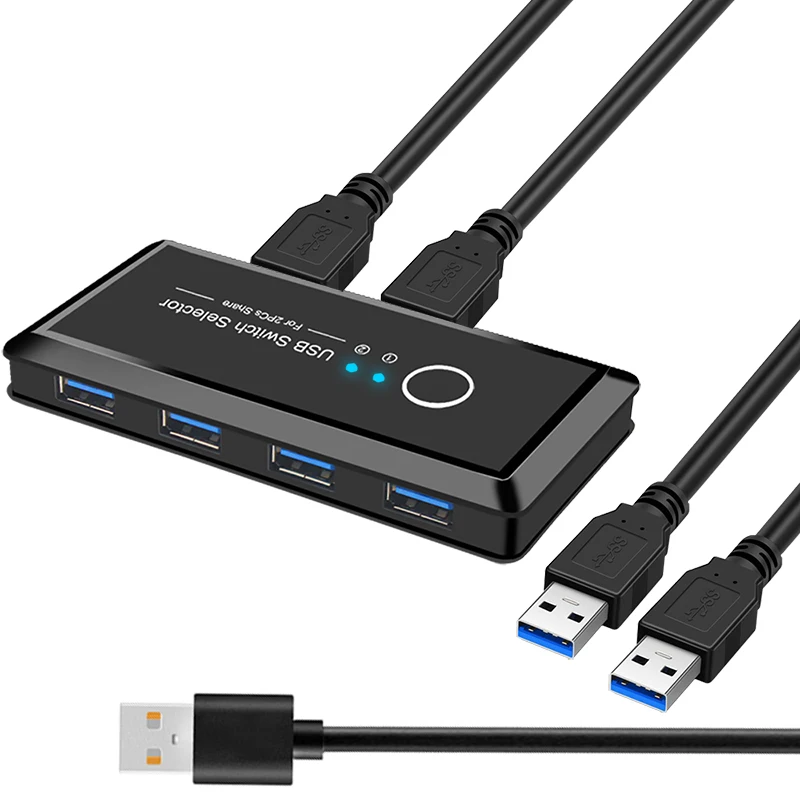 KVM переключатель USB 3 0 2 с удлинителем для клавиатуры мыши принтера шт. совместное
