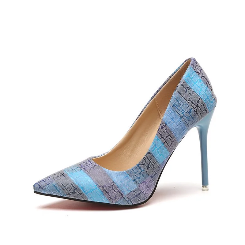 Сезон весна-лето-осень-зима Модные классические туфли на высоком каблуке в