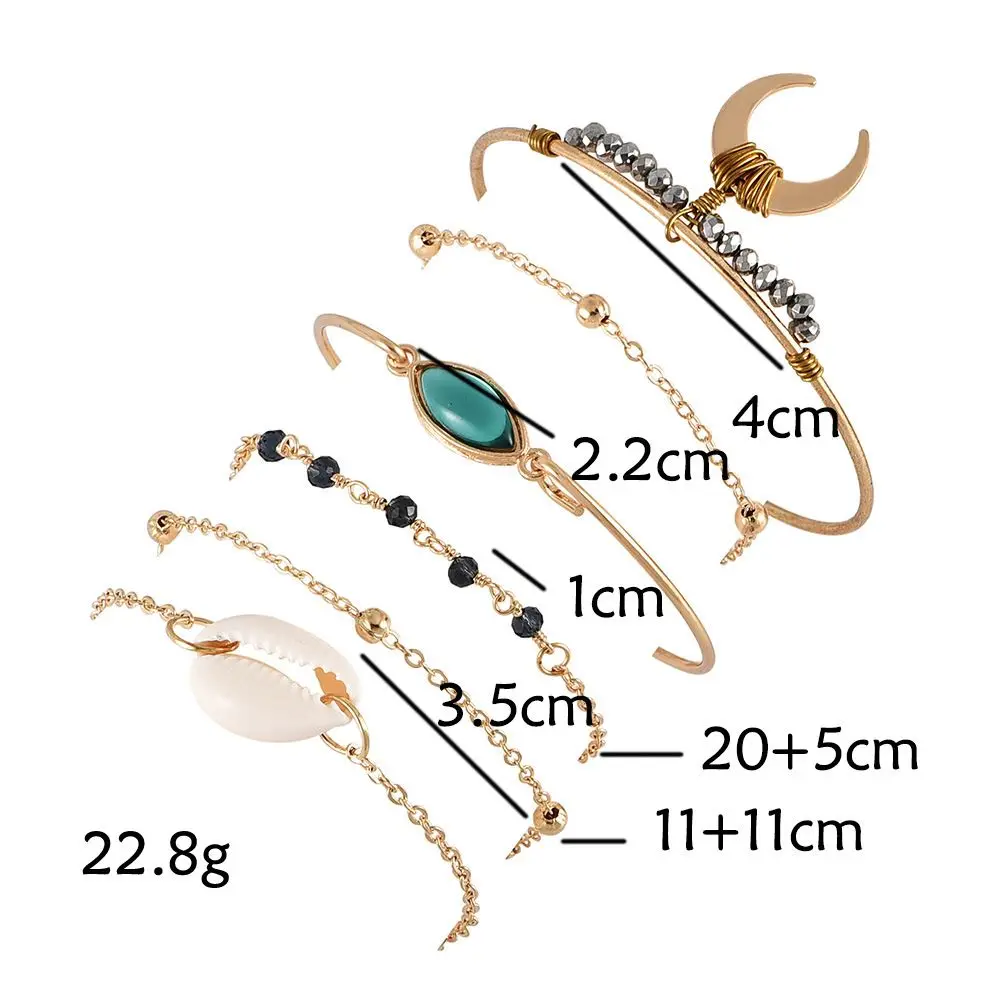 2019 Новая мода оболочки браслет для Женский из кристаллов Шарм полумесяц Винтаж