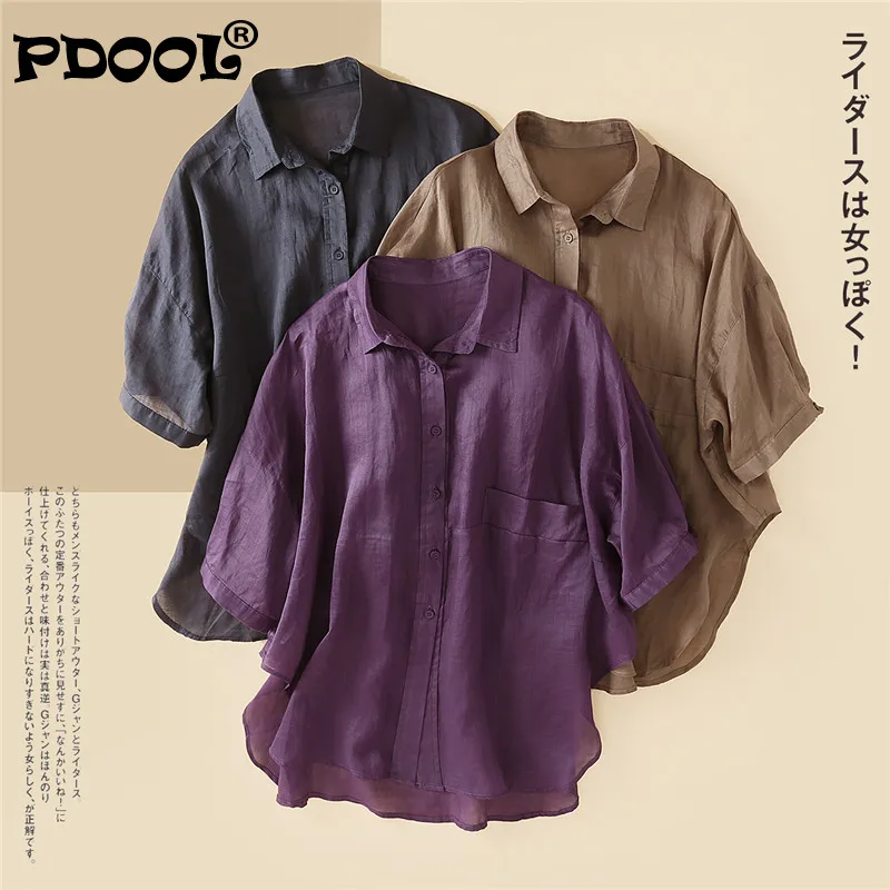 

Cotton Shirt Women's Short Sleeve 2021 Summer Dress New Korean Casual Fashion Linen Shirt Ramie Thin Top