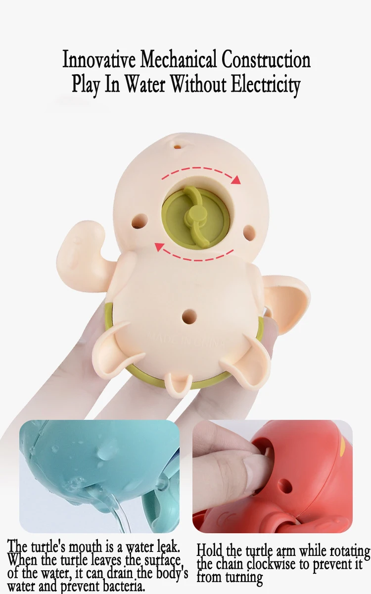 

4PCS Tortoise Classic Baby Water Toy for Infant Swim toy Turtle Clockwork Kids Beach Bath Toys gifts