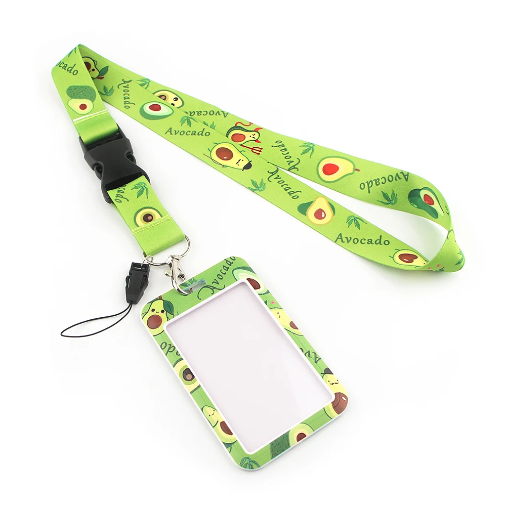 

PF211 Dongmanli Avocado Office lanyard card ID Badge Holder Keychain Pass Gym Mobile Kids Key Holder Key Rings Gifts