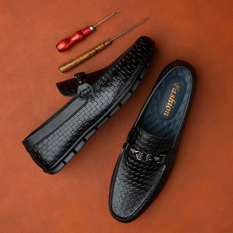 Новинка Мужские роскошные лоферы Мужская повседневная обувь из натуральной кожи
