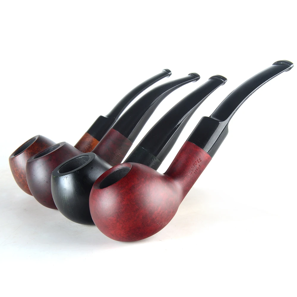 Бриар трубы табака курительная труба гладкая отделка 9 мм фильтр изогнутая