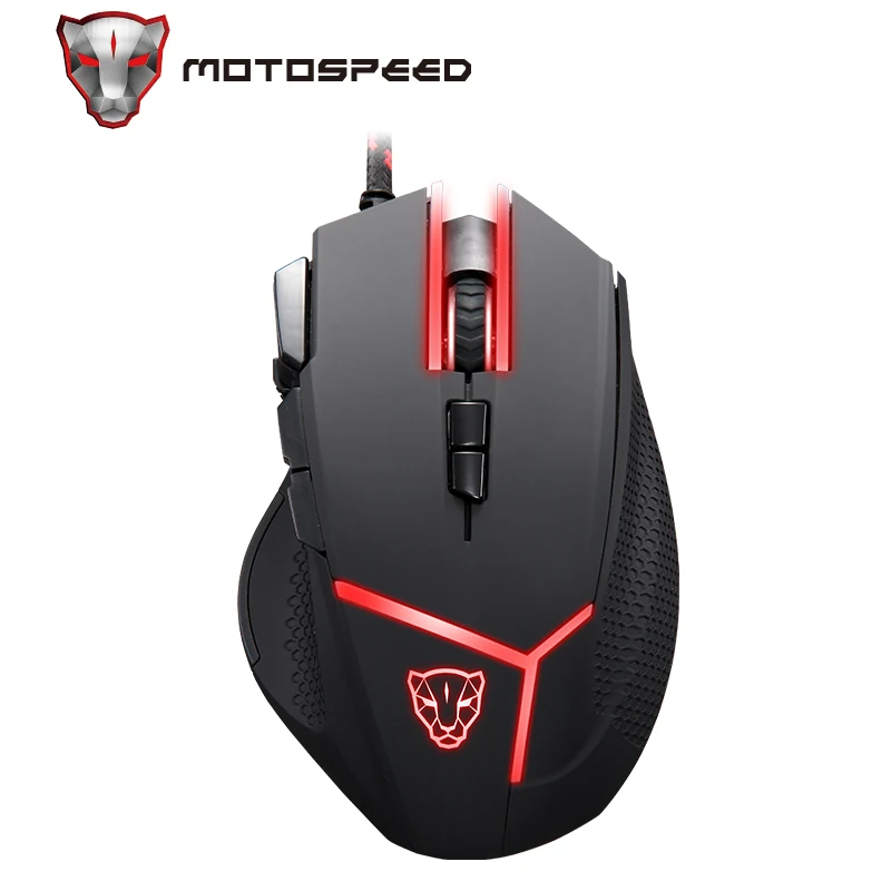 Игровая проводная мышь Motospeed V18 7 кнопок 4000DPI 8 классов светодиодная оптическая USB