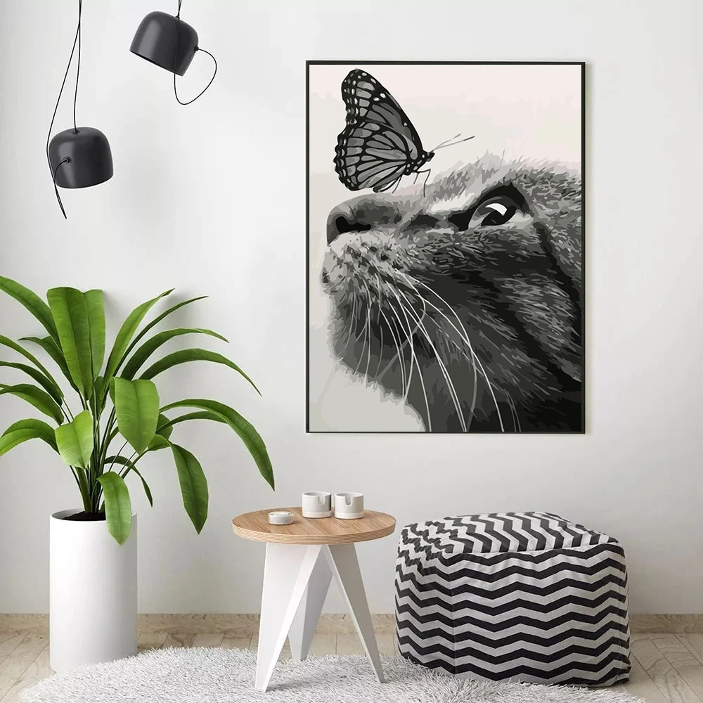 HUACAN DIY кошка фотографии Краски по номерам ручная ed ing Животных Художественный