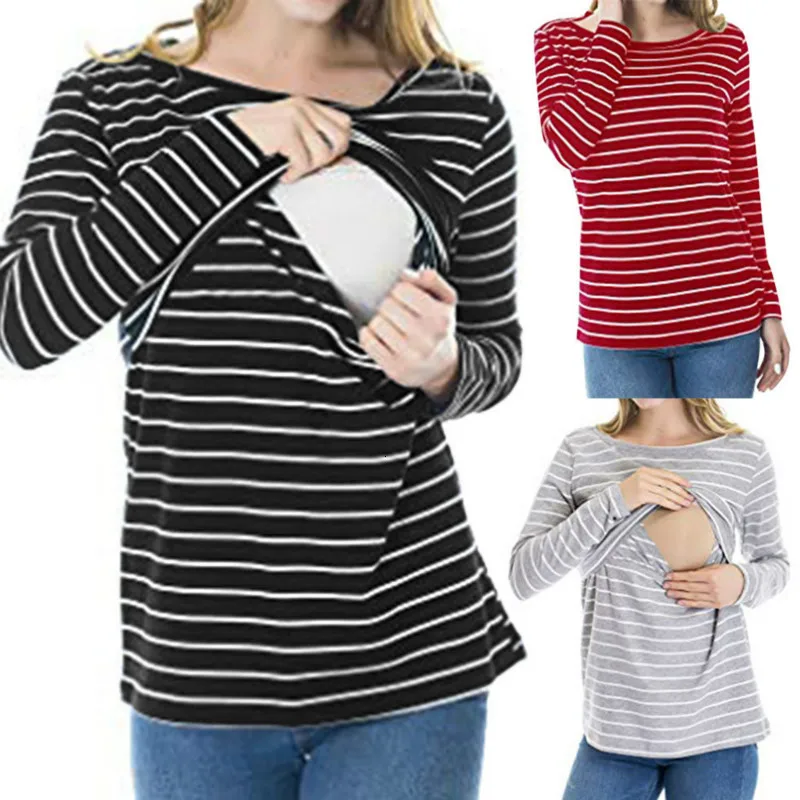 Топ для кормящих мам платье в полоску беременных Саморазвитие кормления грудью с