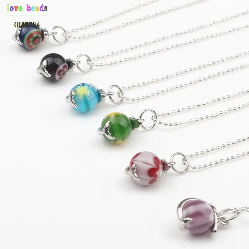 3 шт. 10 мм живой цветок цвет подвеска с изображением дельфина каменный шар бусины