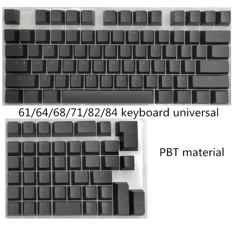 

PBT Keycaps For Mini Mechanical Keyboard Suit For 61/64/68/71/82/84 Layout Keyboard With Transparent RGB Letters High Quality
