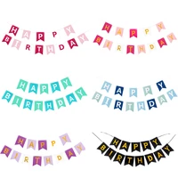 1 set happy birthday banners flags paper bunting garland flags wedding boy girl kid baby shower birthday party supplies decor