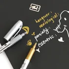 6 шт. DIY Металлические водостойкие ручки маркер с перманентной краской, острые, золотые и серебряные, 1,5 мм, товары для студентов, ручка для рукоделия, художественная живопись