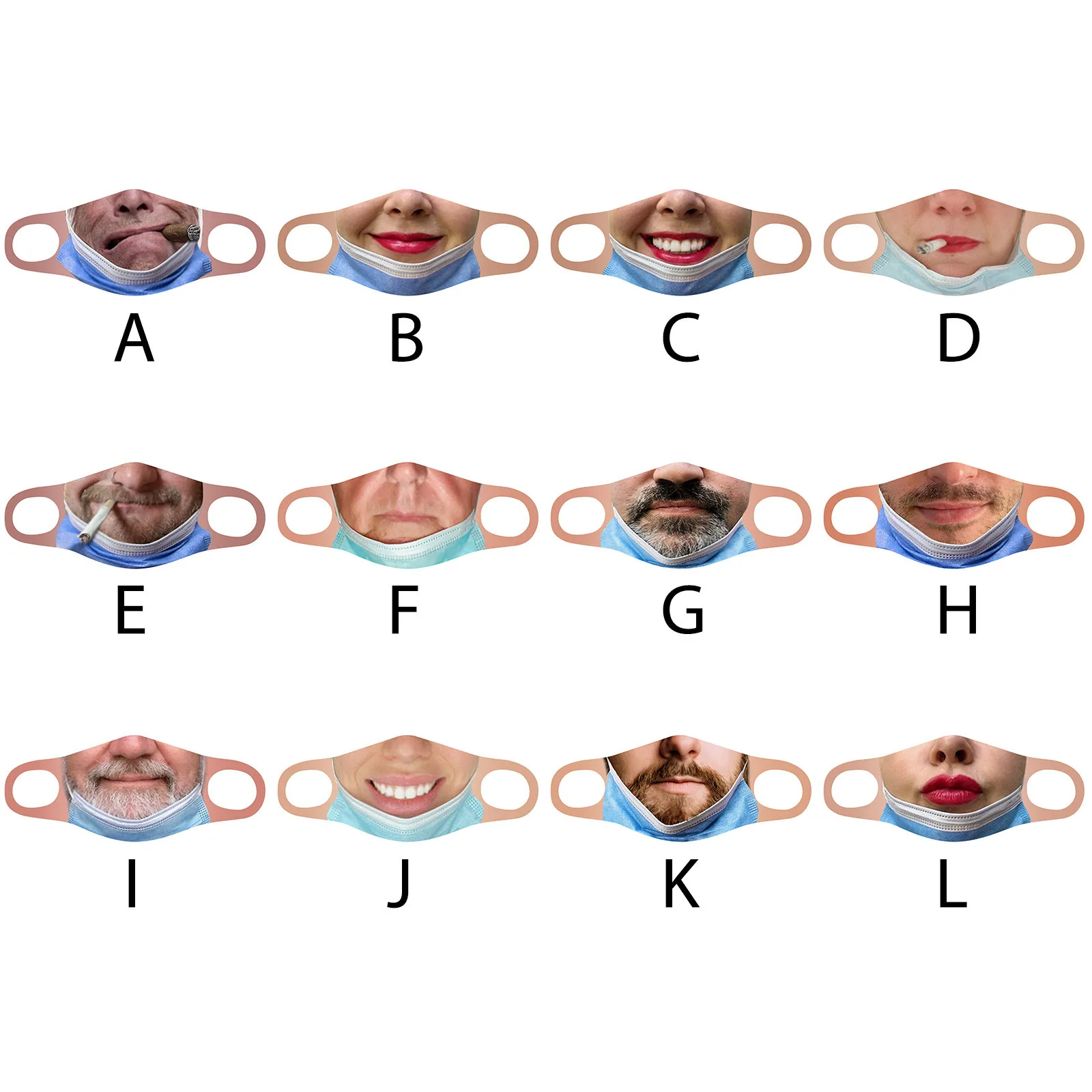 Cloth Funny Mouth Masque Summer For Elastic Earband Sunscreen Halloween cosplay маска Prank mascara | Тематическая одежда и