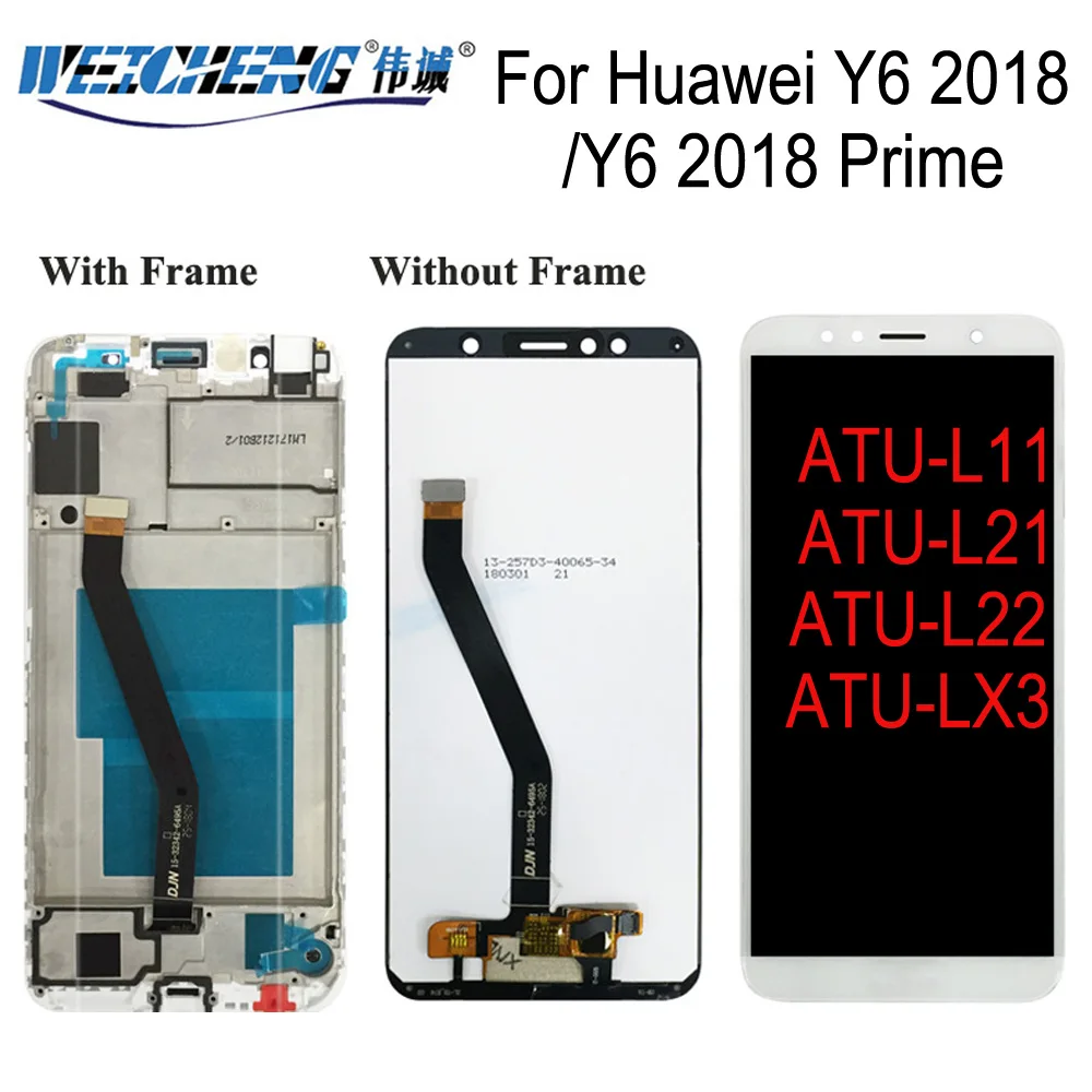 Для Huawei Y6 2018 ЖК-дисплей + сенсорный экран в сборе с рамкой Ремонт для Y6 Prime 2018 ЖК-ATU-L11 ATU-L21 ATU-L22