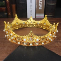 royal baroque tiaras and crowns bridal crystal pearl queen king pageant prom headpiece wedding hair jewelry accessories