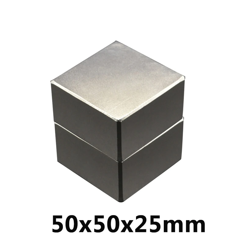 Мощные блочные магниты 50x50x25 мм 1/2/3 шт. супернеодимовый магнит N35 постоянные NdFeB