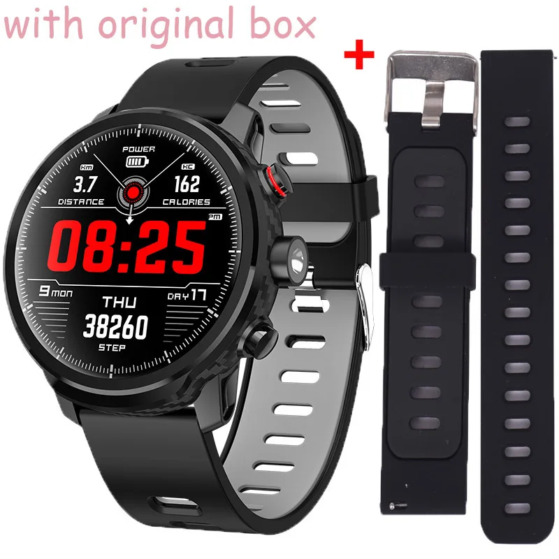 add extra strap Greentiger L5 Смарт-часы MenIP68 Водонепроницаемый Фитнес-трекер для измерения сердечного ритма сообщение напоминание погода несколько спортивных смарт-часов - Цвет: add extra strap