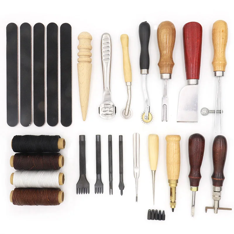 Набор инструментов для кожевенного ремесла марки QJH 1 комплект/25 шт. инструмент