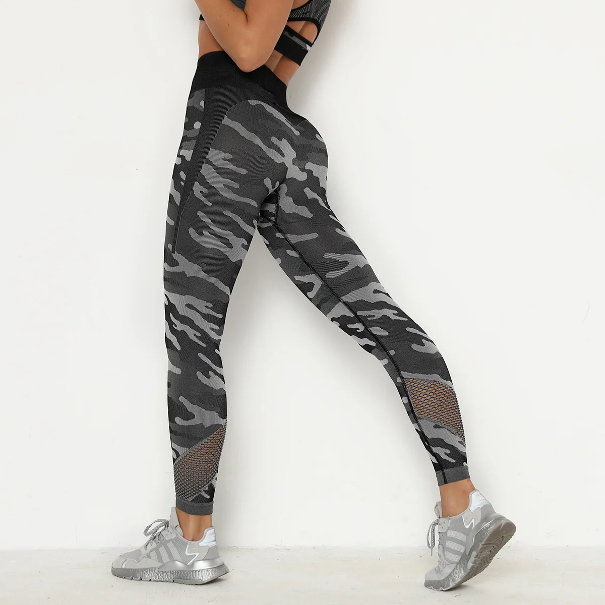 

Camouflage high waist hip tight Capris women's hip lifting fitness running elastic Yoga Pants