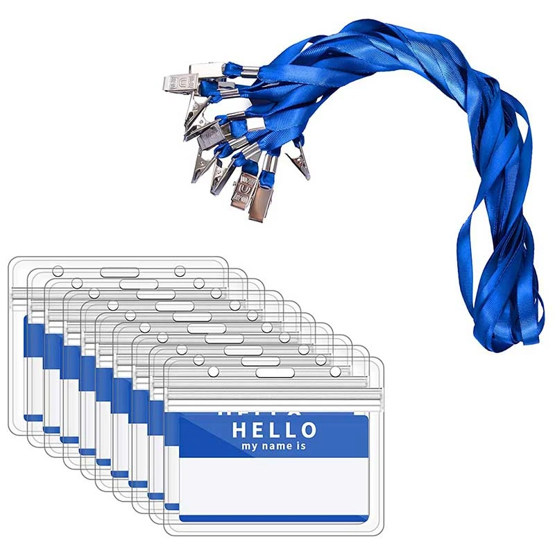 

40 Badge Holders with Lanyards for Office and Exhibition Business and School Name Tags