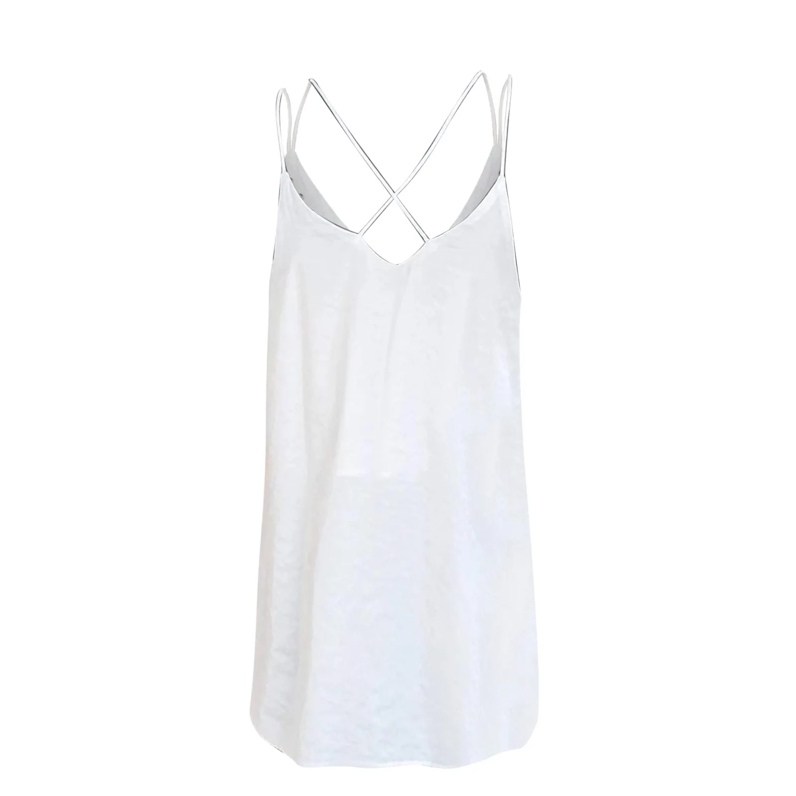 

Womens Dresses New Arrival 2021 Summer Ladies Adjustable Thin Shoulder Strap Button Down Shirt V-neck Rhinestone Top