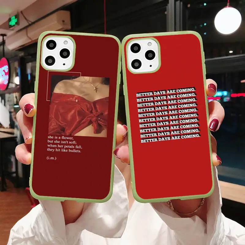 

Retro red pattern aesthetic Phone Case Candy Color for iPhone 11 12 mini pro XS MAX 8 7 6 6S Plus X 5S SE 2020 XR